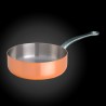 Sauteuse cuivre revêtement inox manche fer